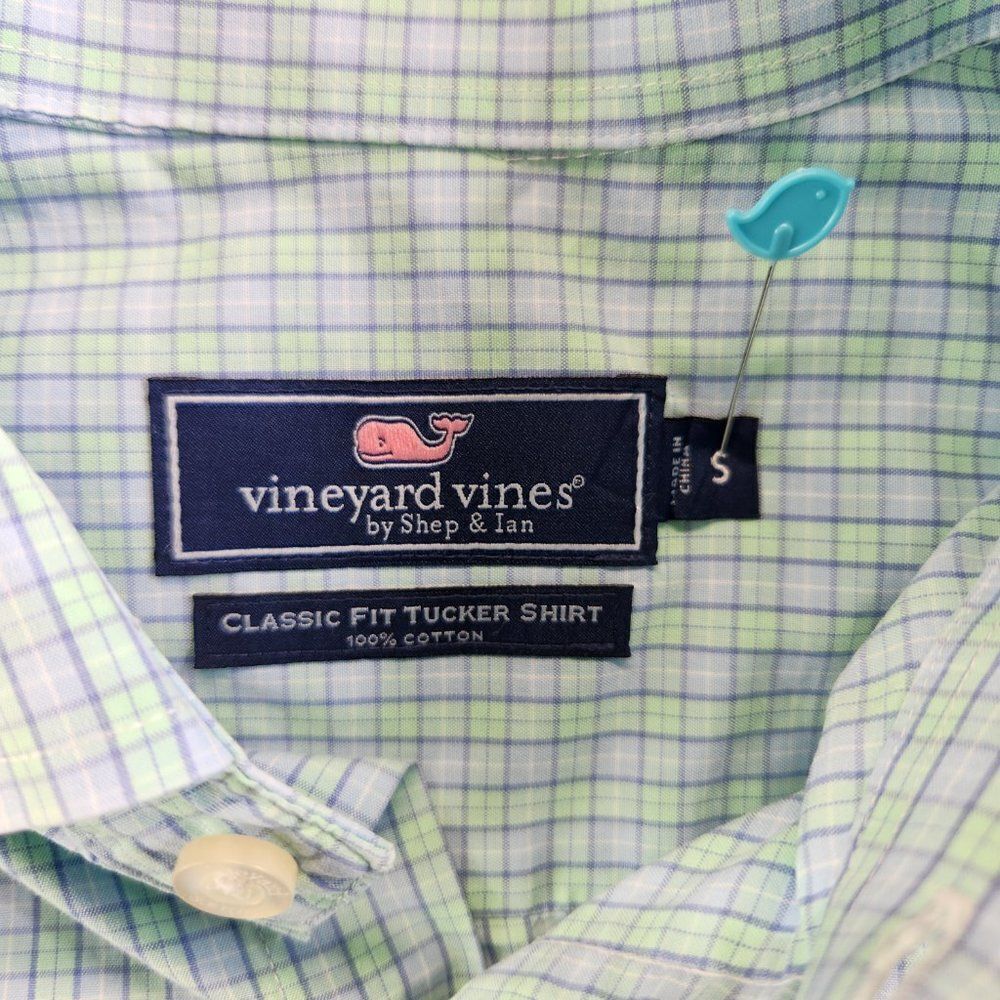 Vineyard Vines Tucker Shirt Mens S Blue Check Classic Fit Beach Preppy Yacht - Picture 13 of 16